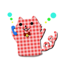 チェックの猫（ギンガムチェック柄）（個別スタンプ：33）