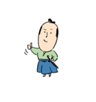 顔が米みたいな武士（個別スタンプ：1）