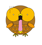 丸顔くん 第一弾 フクロウくん（個別スタンプ：34）