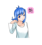 感情のスタンプ（青髪女の子）（個別スタンプ：26）