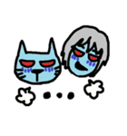 青い人間と青い猫（個別スタンプ：37）