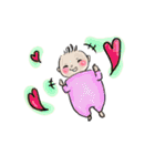 新米ママとベビちゃん…時々ナスビ（個別スタンプ：37）
