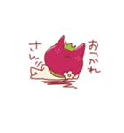 いちごねこ（個別スタンプ：24）