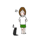 ネコと私（個別スタンプ：4）