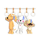 3D 白い子犬 ぴーすけ＆はっぴー (2)（個別スタンプ：19）