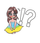 Happy Life of Funny Dog and Cute Girl（個別スタンプ：9）
