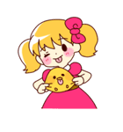 くまとひよこと女の子（個別スタンプ：14）