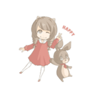 少女と森の動物たち（個別スタンプ：3）