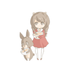少女と森の動物たち（個別スタンプ：27）
