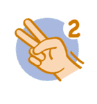 ハンドサイン「て」サイン（個別スタンプ：2）