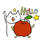 cat and apple1English（個別スタンプ：34）