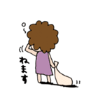アフロな女の子スタンプ（個別スタンプ：8）