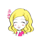 ウェーブヘアーの女の子〜基本、表情だけ〜（個別スタンプ：5）