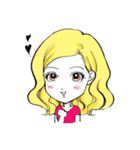 ウェーブヘアーの女の子〜基本、表情だけ〜（個別スタンプ：9）