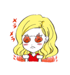 ウェーブヘアーの女の子〜基本、表情だけ〜（個別スタンプ：14）