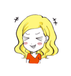ウェーブヘアーの女の子〜基本、表情だけ〜（個別スタンプ：16）