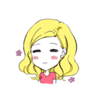 ウェーブヘアーの女の子〜基本、表情だけ〜（個別スタンプ：17）