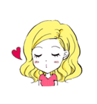 ウェーブヘアーの女の子〜基本、表情だけ〜（個別スタンプ：20）