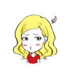 ウェーブヘアーの女の子〜基本、表情だけ〜（個別スタンプ：38）