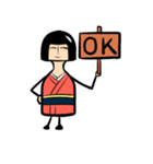 zumoの おかっぱこけしのリンちゃん(英語）（個別スタンプ：3）
