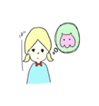 不思議な生物と女の子（個別スタンプ：9）