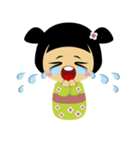 かわいいコケシ人形ミドリ（個別スタンプ：3）