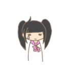 黒髪ぱっつんツインテちゃん。（個別スタンプ：21）
