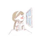 水彩画の少女（個別スタンプ：15）