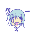 青い女の子（文字入り）（個別スタンプ：20）