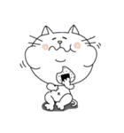 白いニャンコスタンプ 2（個別スタンプ：2）