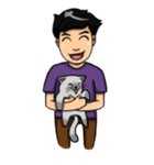 Purple Shirt Men（個別スタンプ：25）