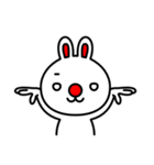 赤鼻で片眉毛なウサギの表現（個別スタンプ：11）
