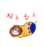 【字】猫が被り物をしたら予想以上だったw（個別スタンプ：16）
