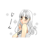 少女漫画風スタンプ 〜女子高生〜（個別スタンプ：11）