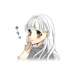 少女漫画風スタンプ 〜女子高生〜（個別スタンプ：13）