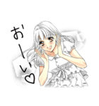 少女漫画風スタンプ 〜女子高生〜（個別スタンプ：17）