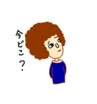 アフロヘアのモフ（個別スタンプ：18）