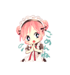 ピンクの髪のメイドさん（個別スタンプ：14）