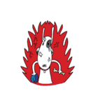 Moji Dog - Happy BullTerrier Dog Sticker（個別スタンプ：7）