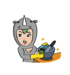 Monitor lizard,rhino,raw chicken (eng)（個別スタンプ：26）