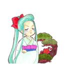 お着物三人娘ヨキコトキク2（個別スタンプ：13）