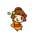 黄色い着物の町娘 - ネムル（個別スタンプ：27）