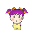 Blue Hair Boy-Purple Hair Girl (English)（個別スタンプ：26）