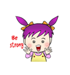 Blue Hair Boy-Purple Hair Girl (English)（個別スタンプ：37）