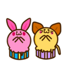 カップケーキなうさぎとにゃんこ。（個別スタンプ：37）