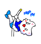 変なTシャツの白猫（スポーツ編7）（個別スタンプ：30）