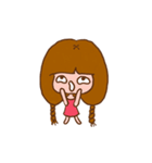 Cibeva, A cute braided hair girl（個別スタンプ：3）