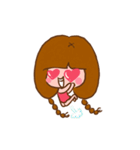 Cibeva, A cute braided hair girl（個別スタンプ：9）