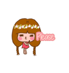 Cibeva, A cute braided hair girl（個別スタンプ：13）