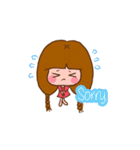 Cibeva, A cute braided hair girl（個別スタンプ：15）